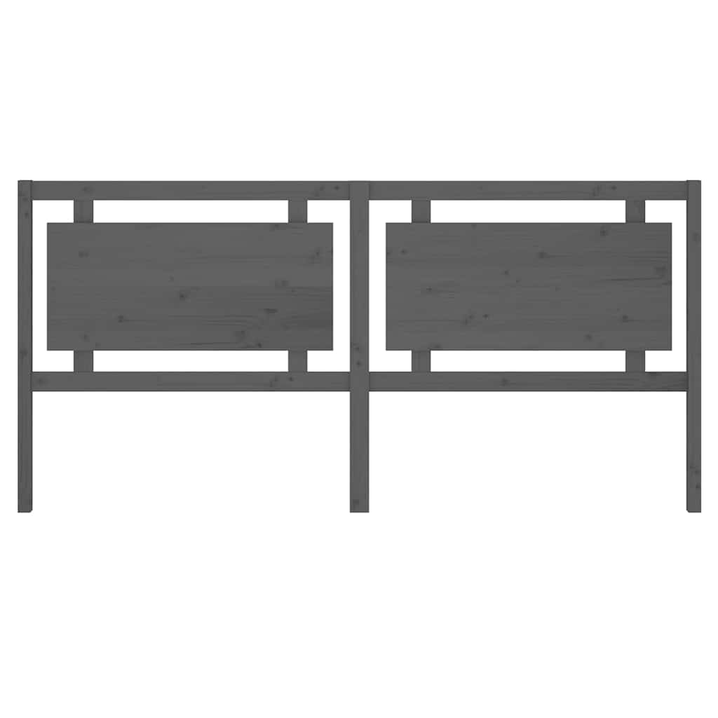 Uzglavlje za krevet sivo 205,5 x 4 x 100 cm od masivne borovine
