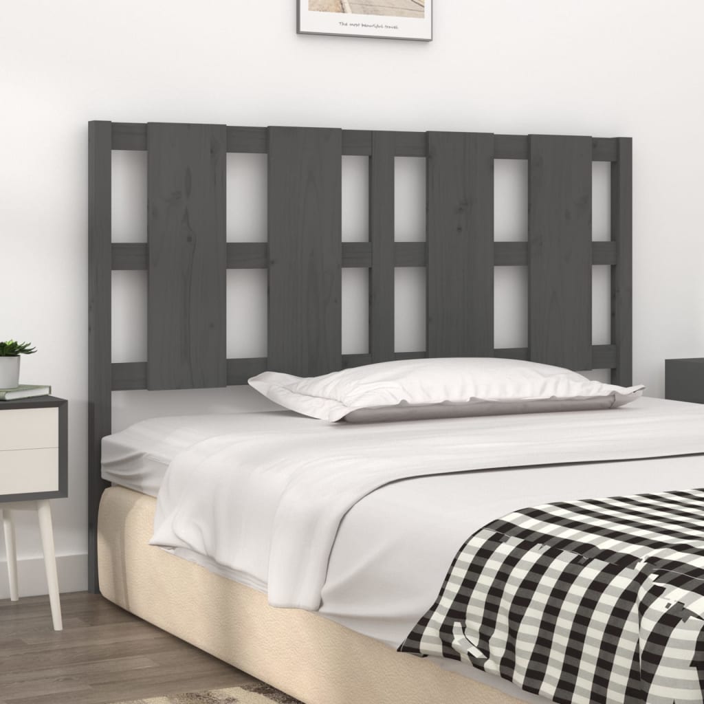 Uzglavlje za krevet sivo 145,5 x 4 x 100 cm od masivne borovine