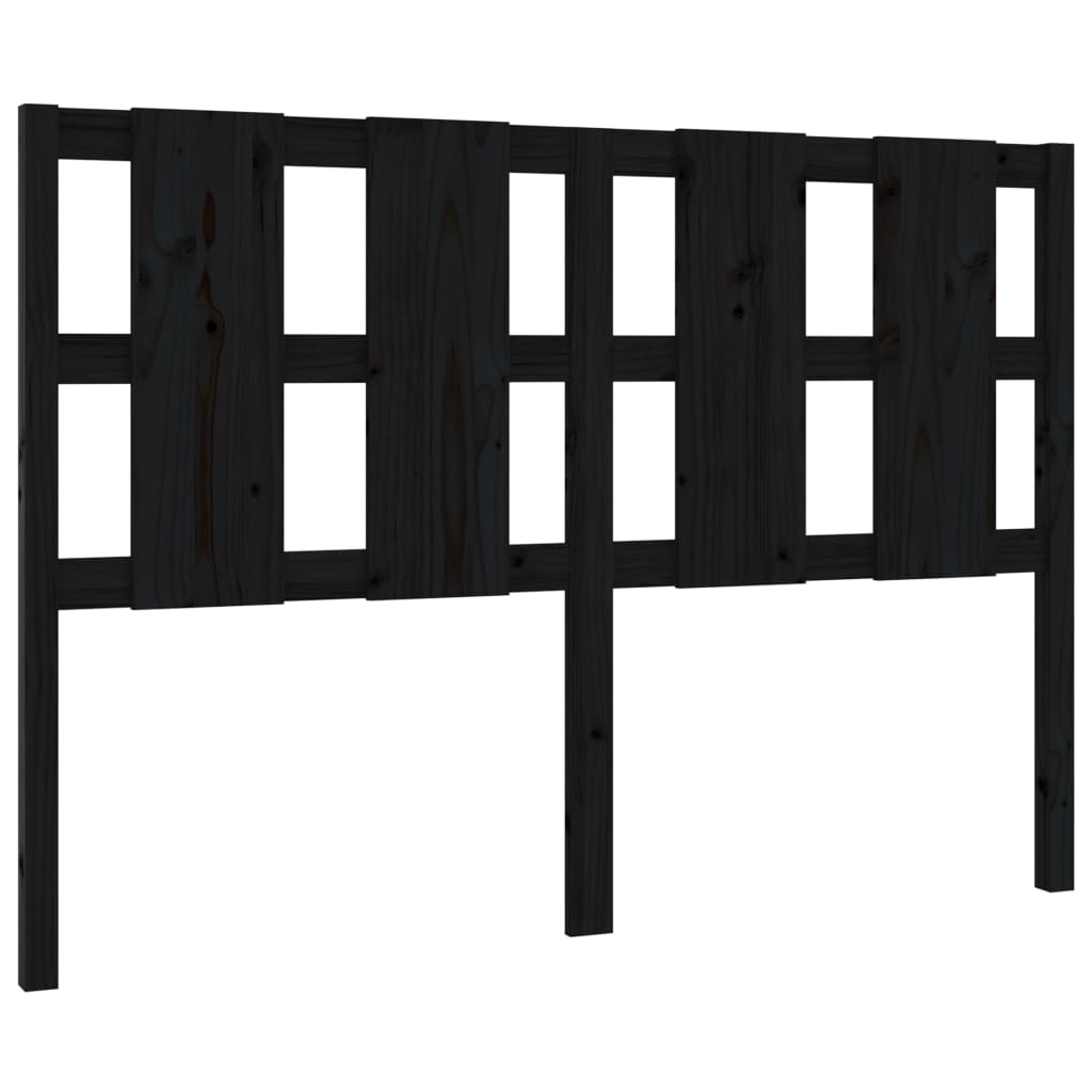 Uzglavlje za krevet crni 145,5 x 4 x 100 cm od masivne borovine
