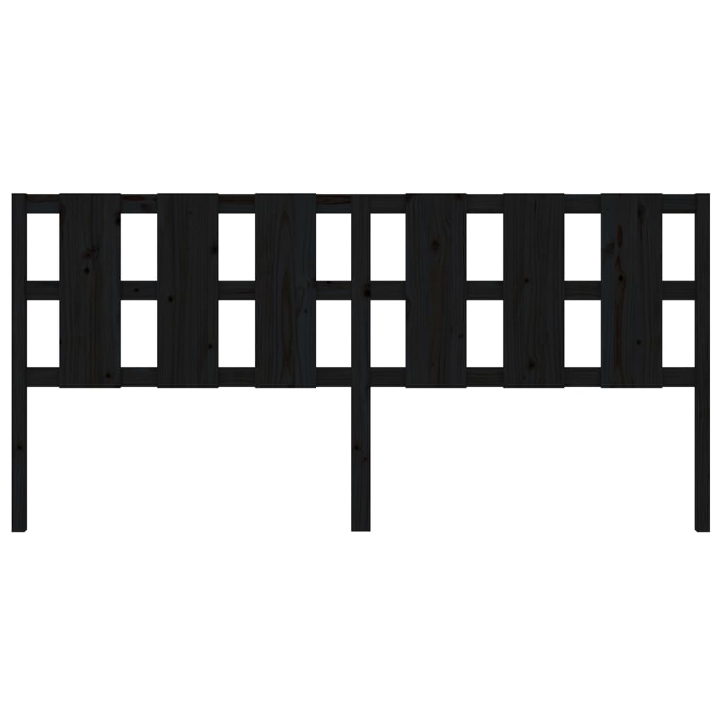 Uzglavlje za krevet crni 205,5 x 4 x 100 cm od masivne borovine