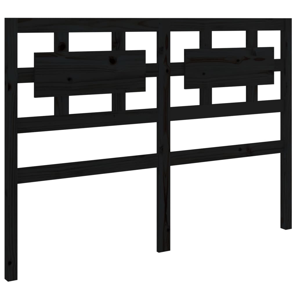 Uzglavlje za krevet crni 125,5 x 4 x 100 cm od masivne borovine