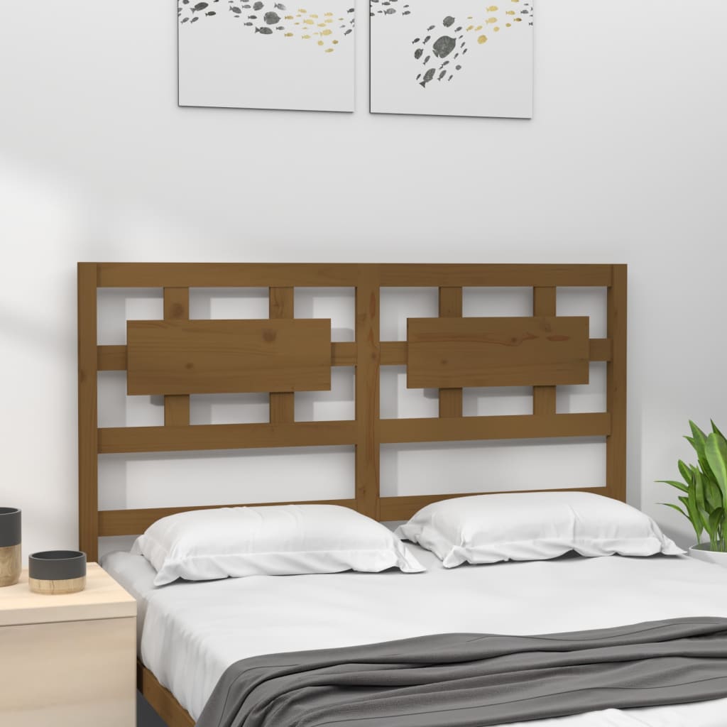 Uzglavlje za krevet boja meda 205,5x4x100 cm masivna borovina
