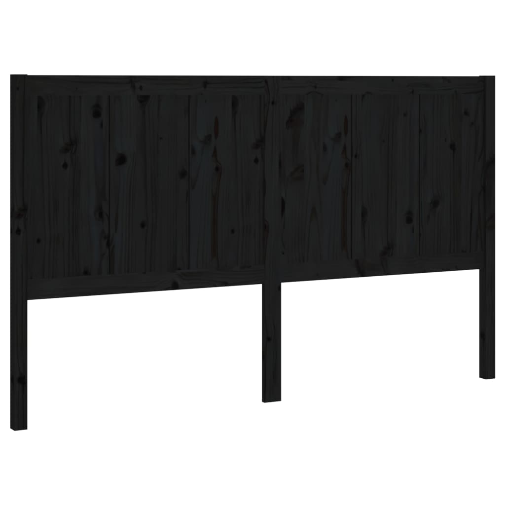 Uzglavlje za krevet crno 125,5 x 4 x 100 cm od masivne borovine