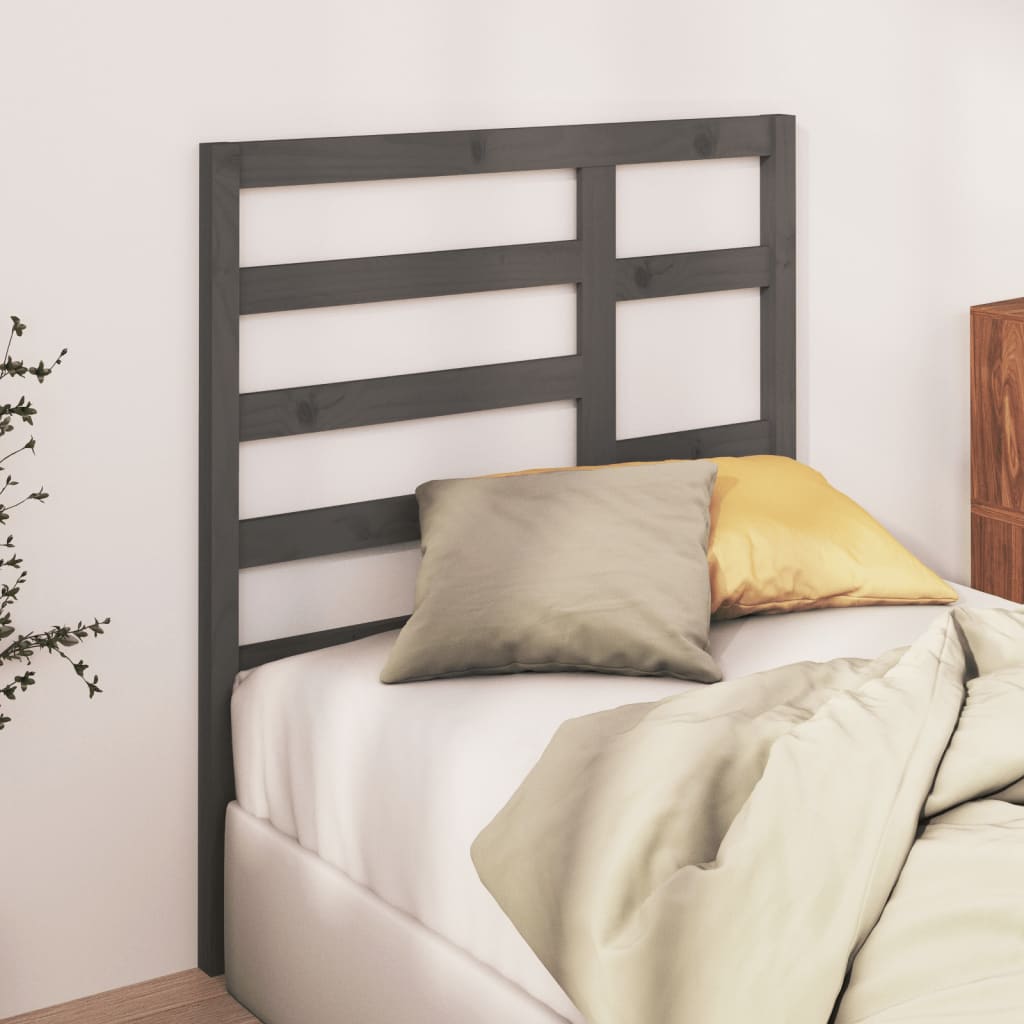 Uzglavlje za krevet sivo 96 x 4 x 104 cm od masivne borovine