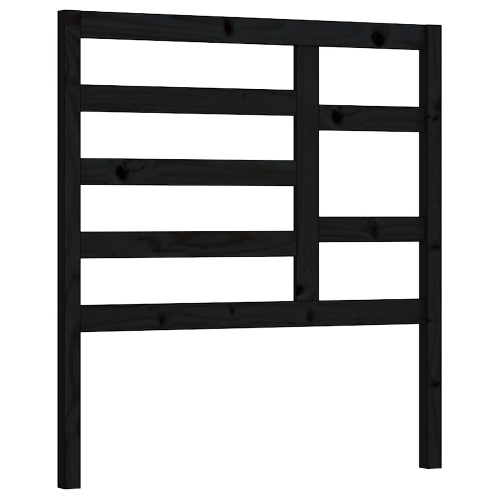 Uzglavlje za krevet crno 106 x 4 x 104 cm od masivne borovine