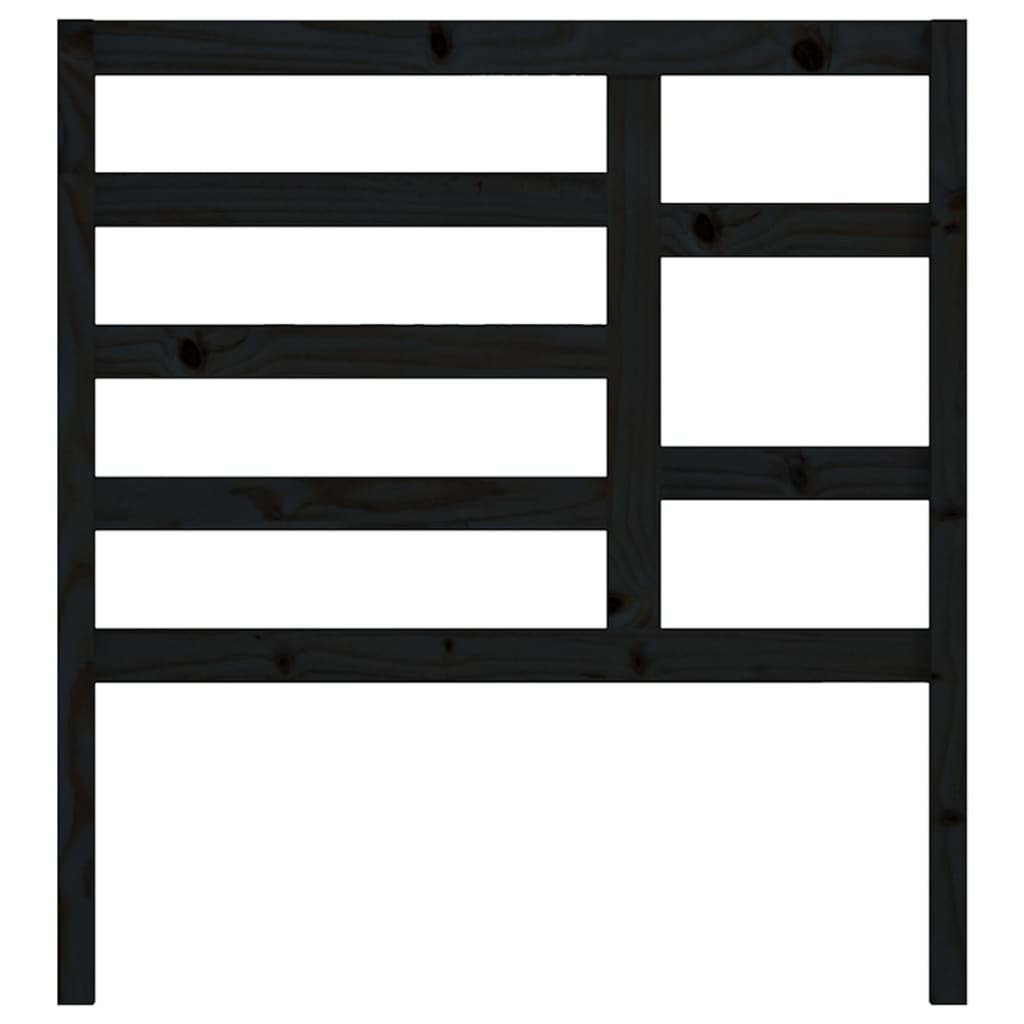 Uzglavlje za krevet crno 106 x 4 x 104 cm od masivne borovine