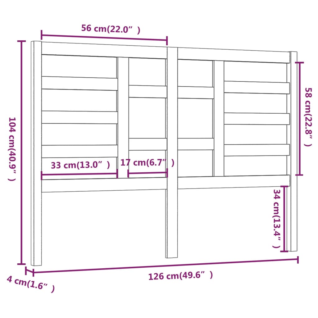 Uzglavlje za krevet boja meda 126 x 4 x 104 cm masivna borovina