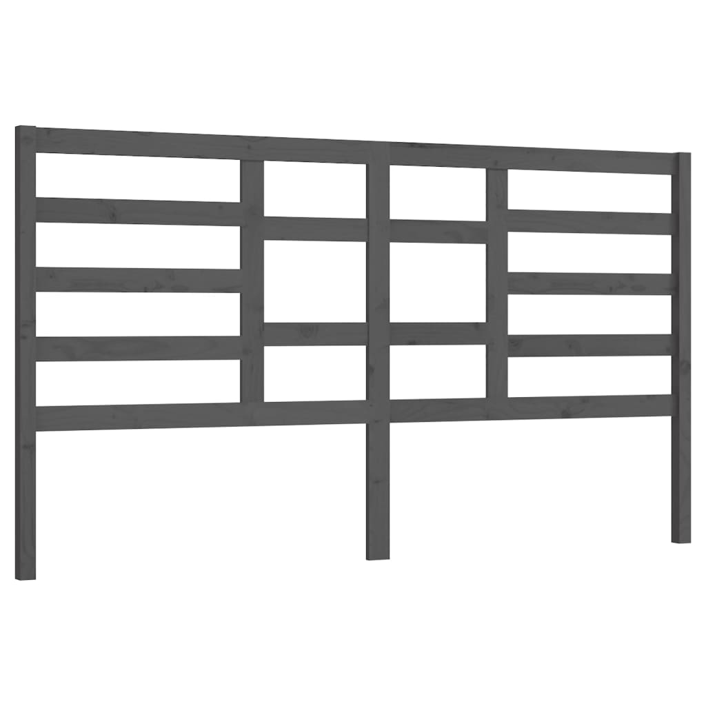 Uzglavlje za krevet sivo 186 x 4 x 104 cm od masivne borovine