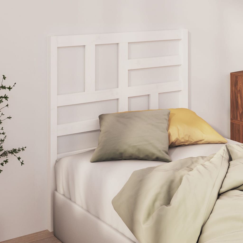 Uzglavlje za krevet bijelo 96 x 4 x 104 cm od masivne borovine