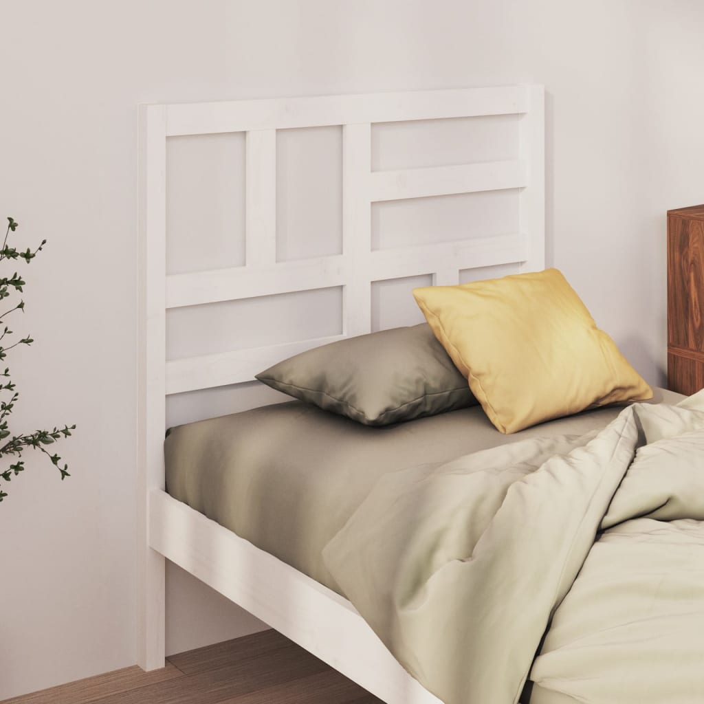 Uzglavlje za krevet bijelo 106 x 4 x 104 cm od masivne borovine