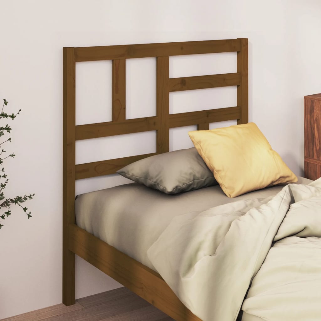 Uzglavlje za krevet boja meda 106 x 4 x 104 cm masivna borovina