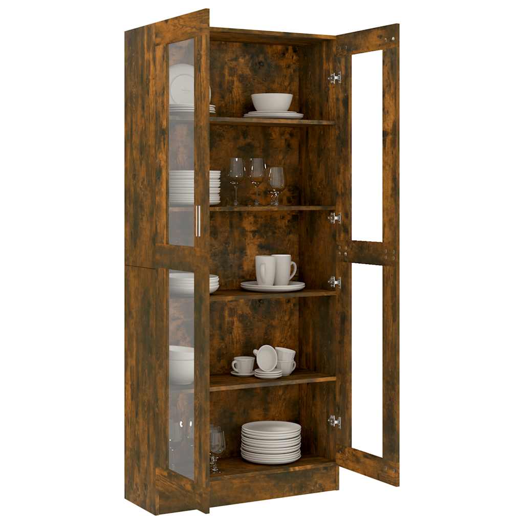 Vitrina boja dimljenog hrasta 82,5 x 30,5 x 185 cm drvena