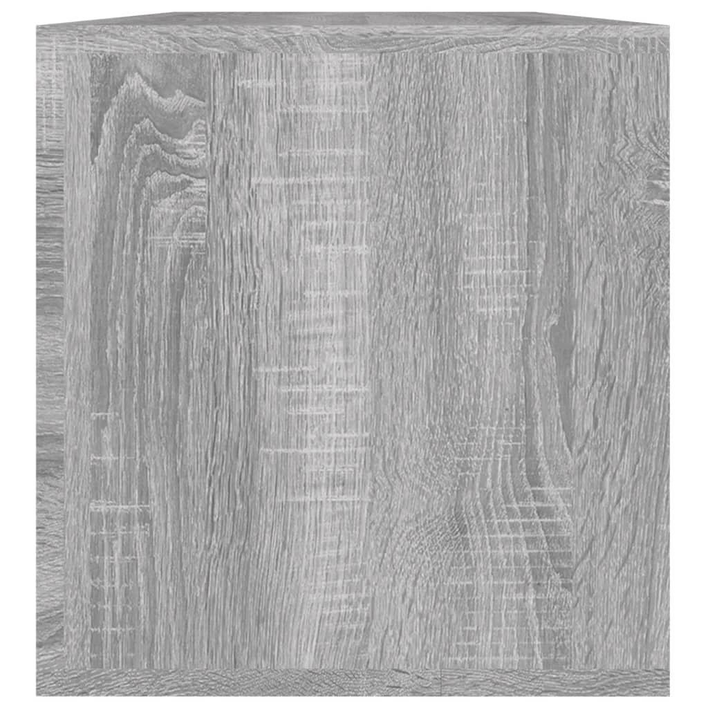 Kutija za pohranu vinilnih ploča siva 71 x 34 x 36 cm drvena