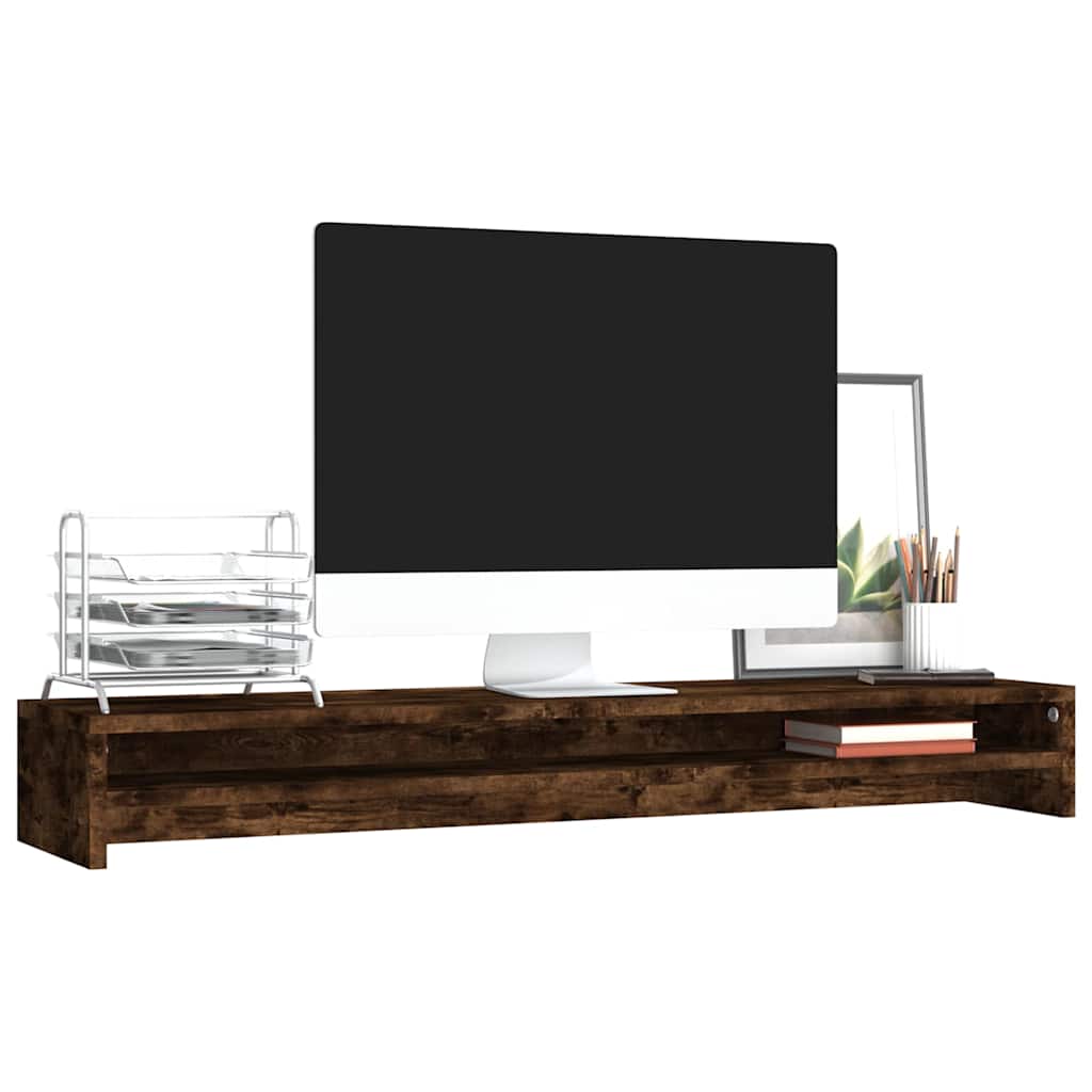 Stalak za monitor boja dimljenog hrasta 100 x 24 x 13 cm drveni