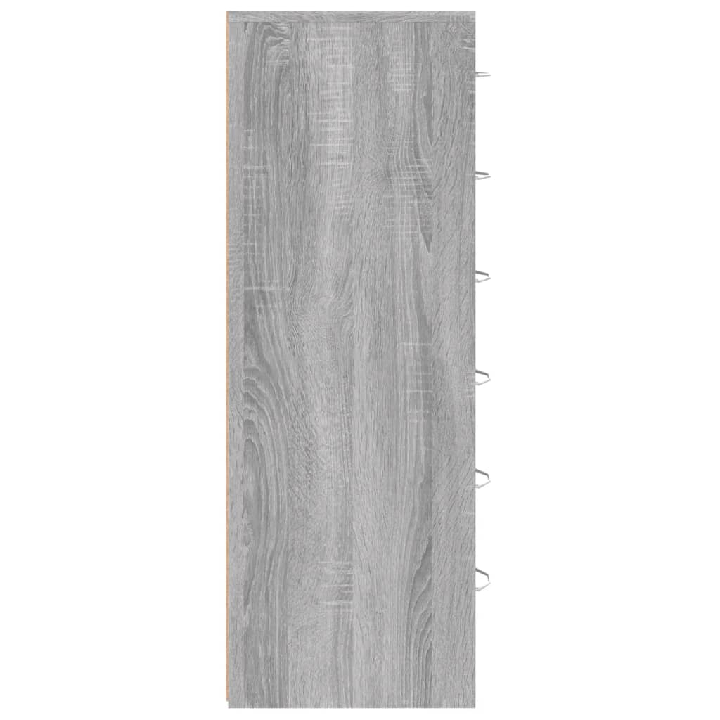 Komoda sa 6 ladica boja sivog hrasta 50 x 34 x 96 cm drvena