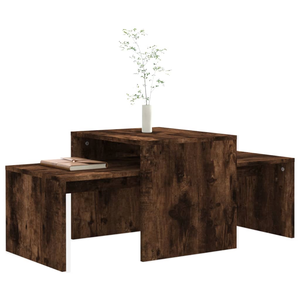 Set stolića za kavu boja hrasta 100x48x40 cm konstruirano drvo