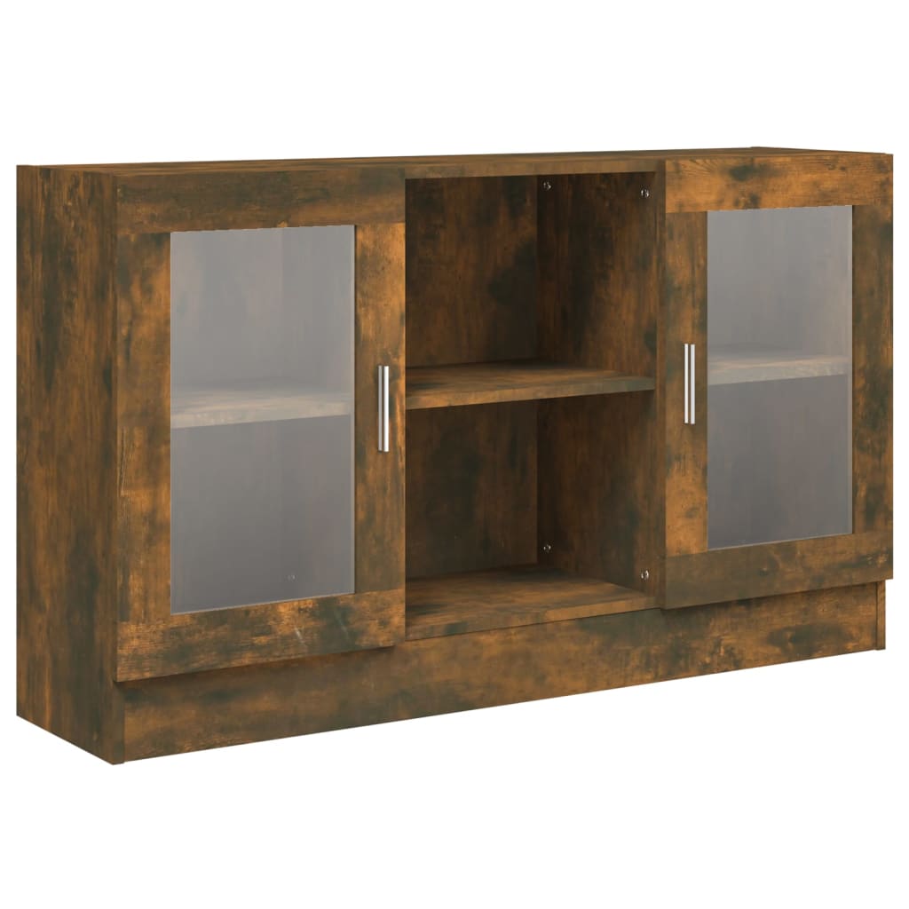Vitrina boja dimljenog hrasta 120 x 30,5 x 70 cm drvena