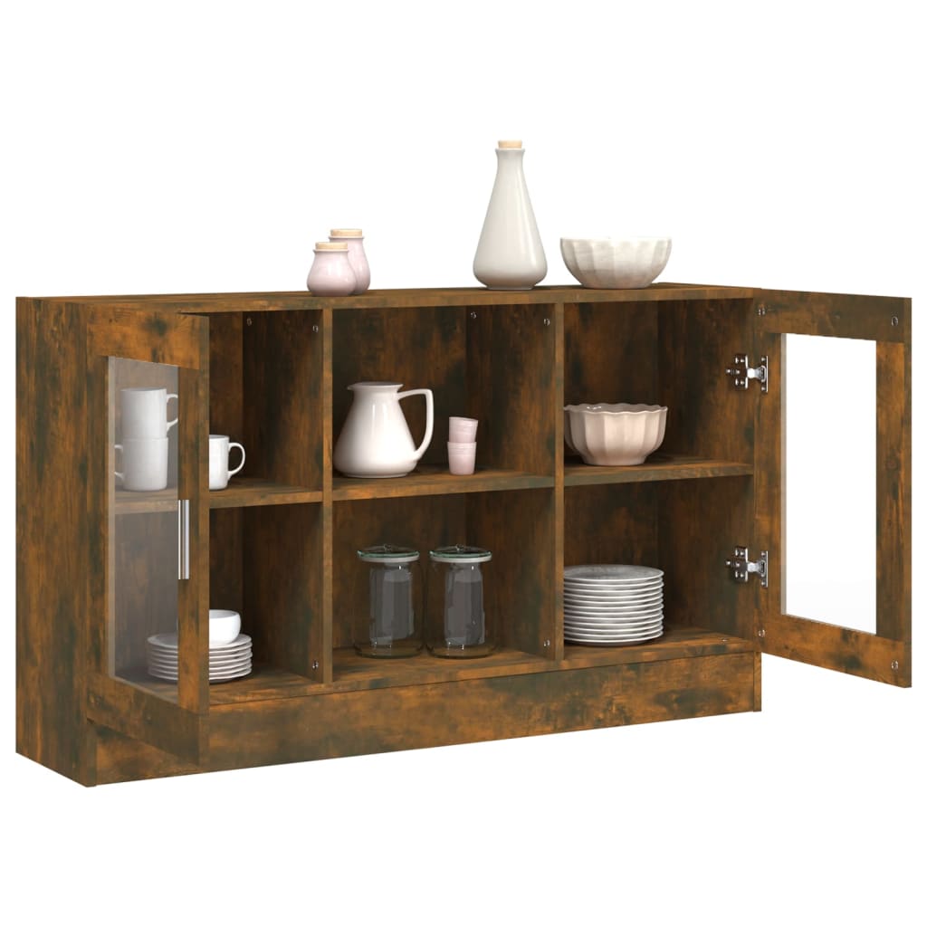 Vitrina boja dimljenog hrasta 120 x 30,5 x 70 cm drvena