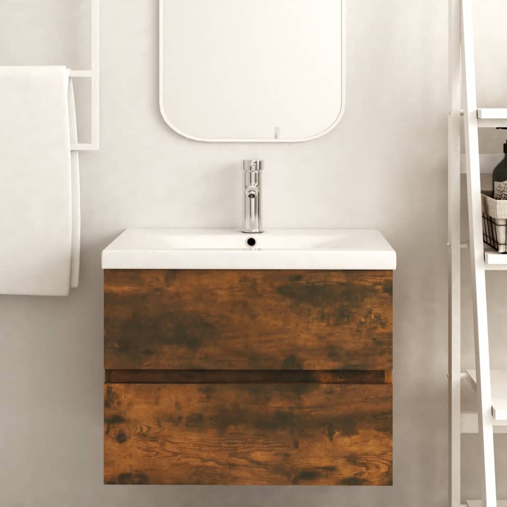 Ormarić za umivaonik boja dimljenog hrasta 60x38,5x45 cm drveni