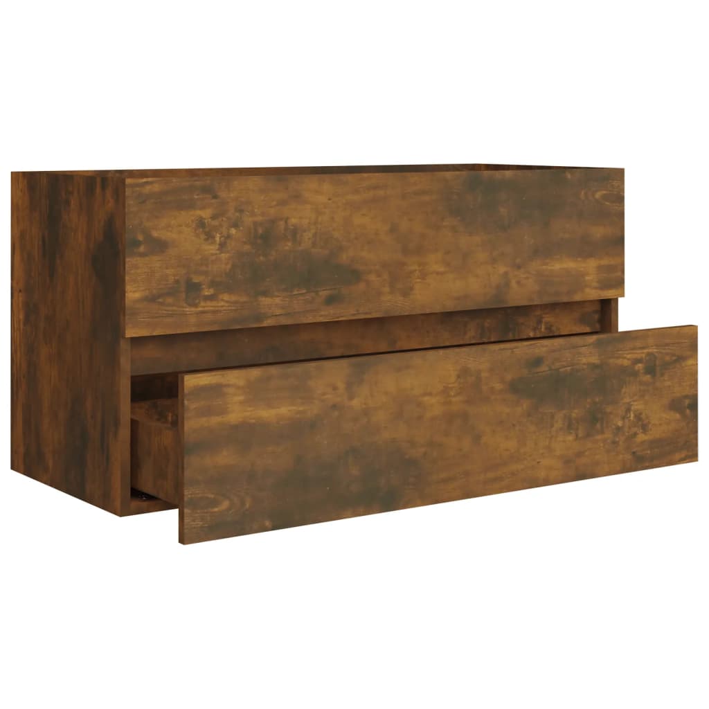 Ormarić za umivaonik boja dimljenog hrasta 90x38,5x45 cm drveni