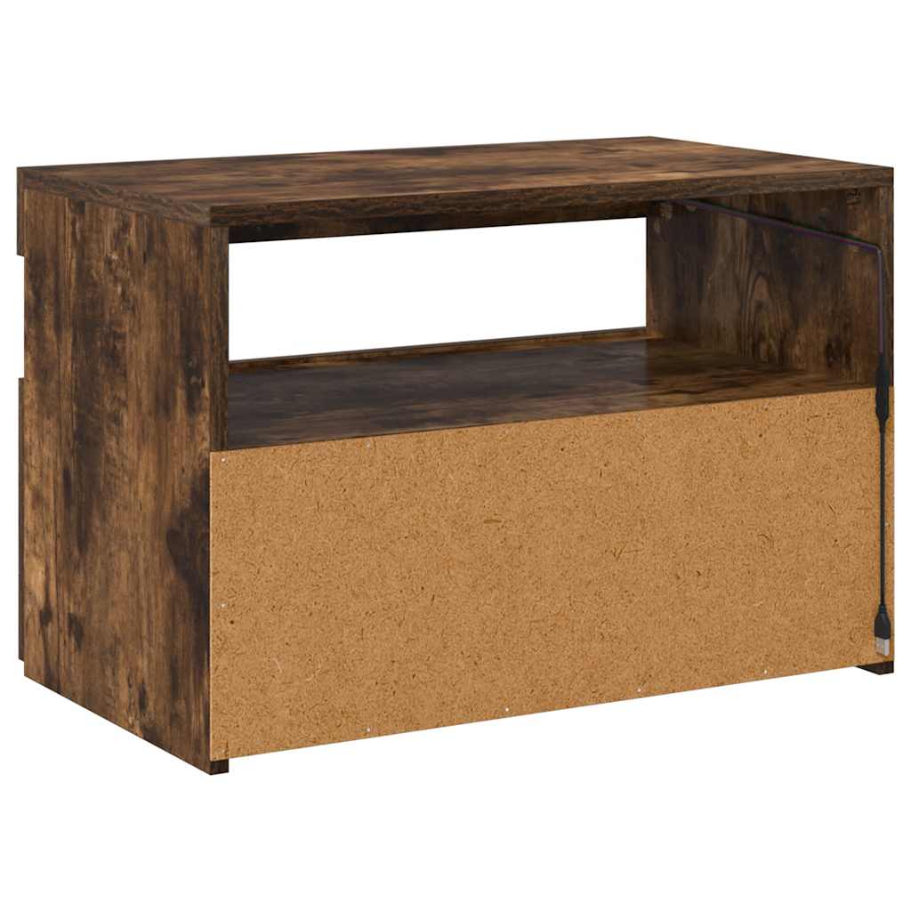 TV ormarić s LED svjetlima boja dimljenog hrasta 60x35x40 cm
