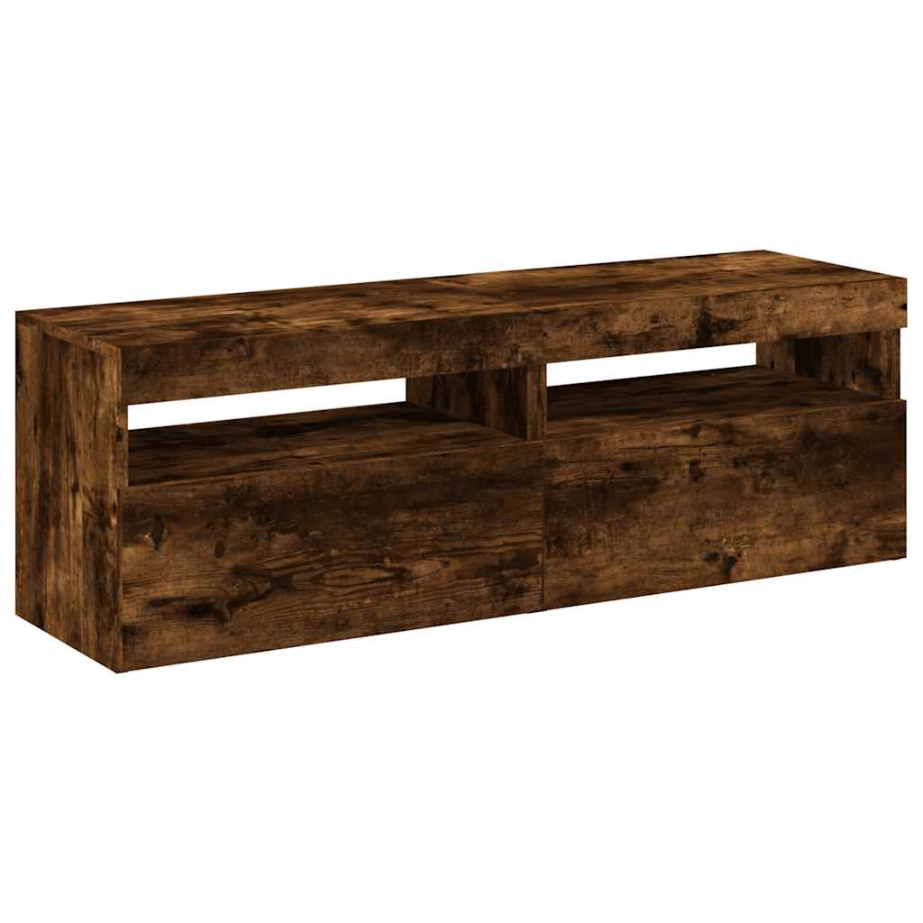 TV ormarići 2 kom s LED svjetlima boja hrasta 60 x 35 x 40 cm