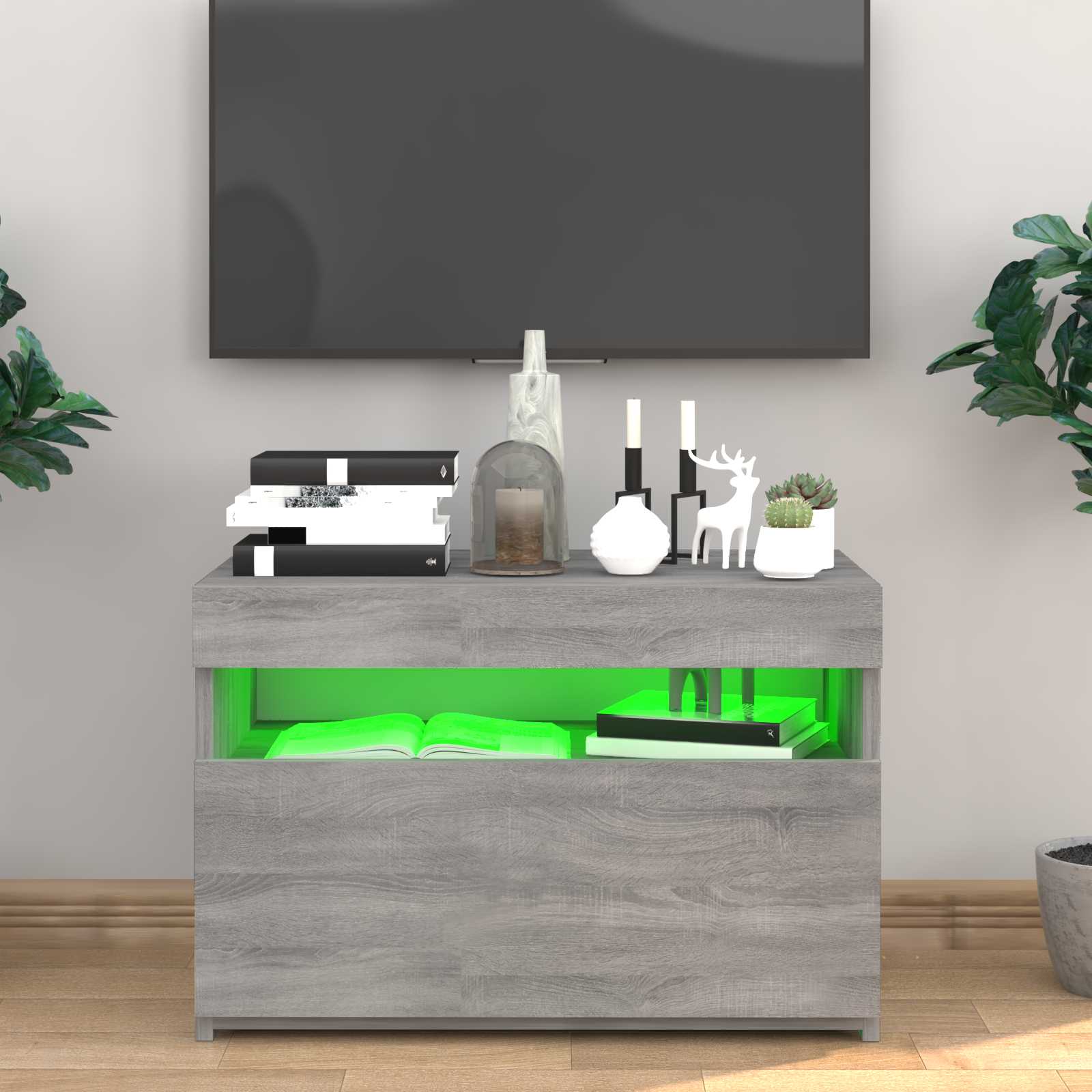TV ormarić s LED svjetlima boja hrasta sonome 60 x 35 x 40 cm