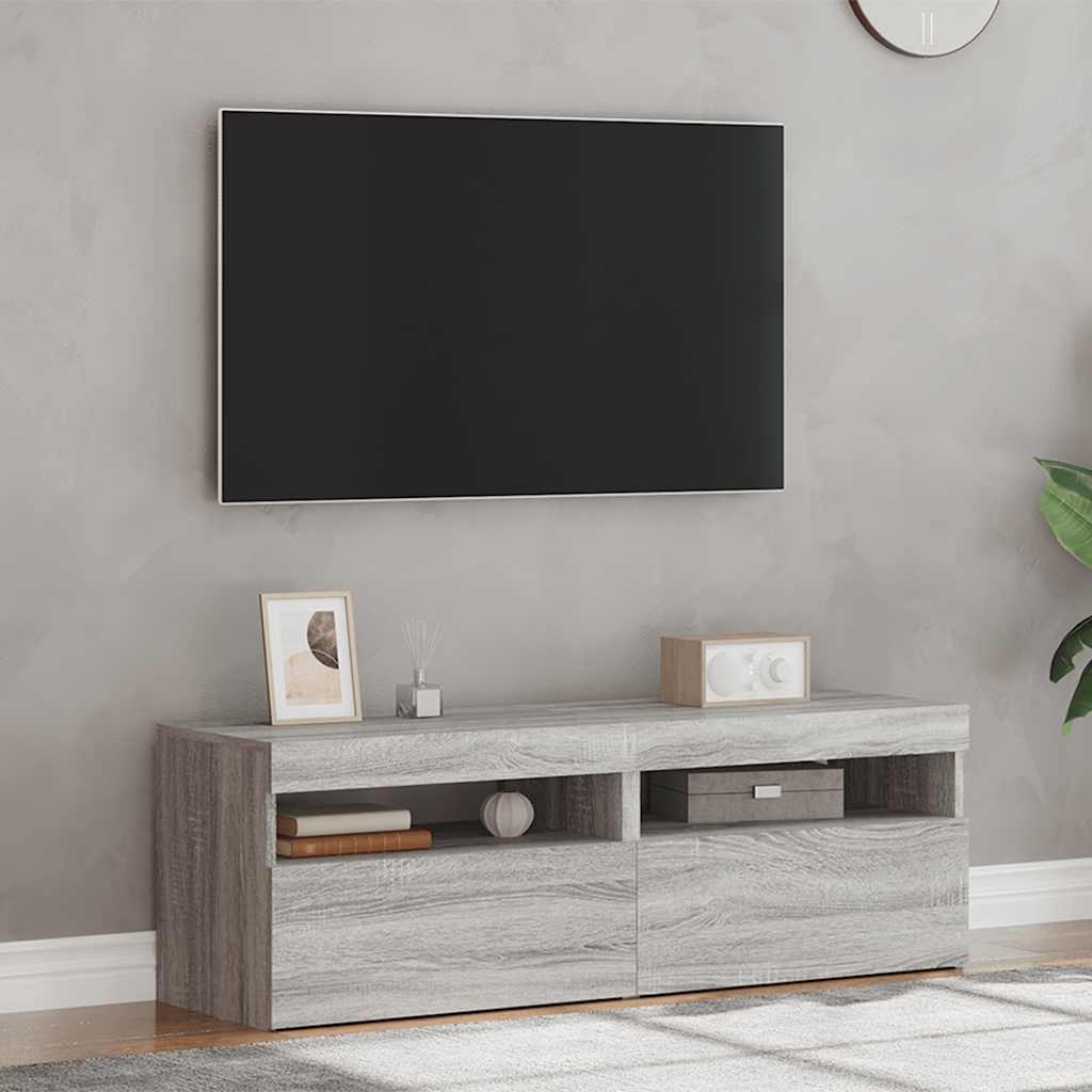 TV ormarići 2 kom s LED svjetlima boja hrasta sonome 60x35x40cm