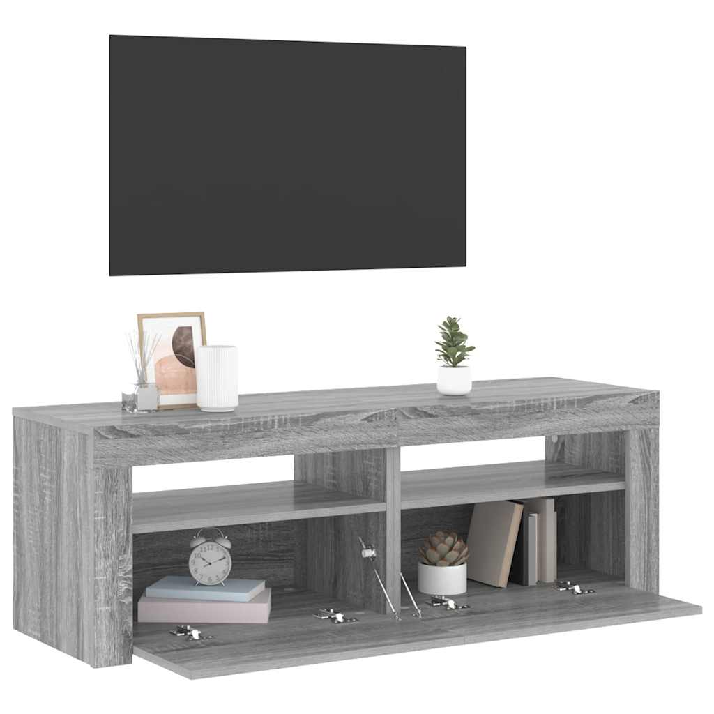 TV ormarić s LED svjetlima boja hrasta sonome 120 x 35 x 40 cm