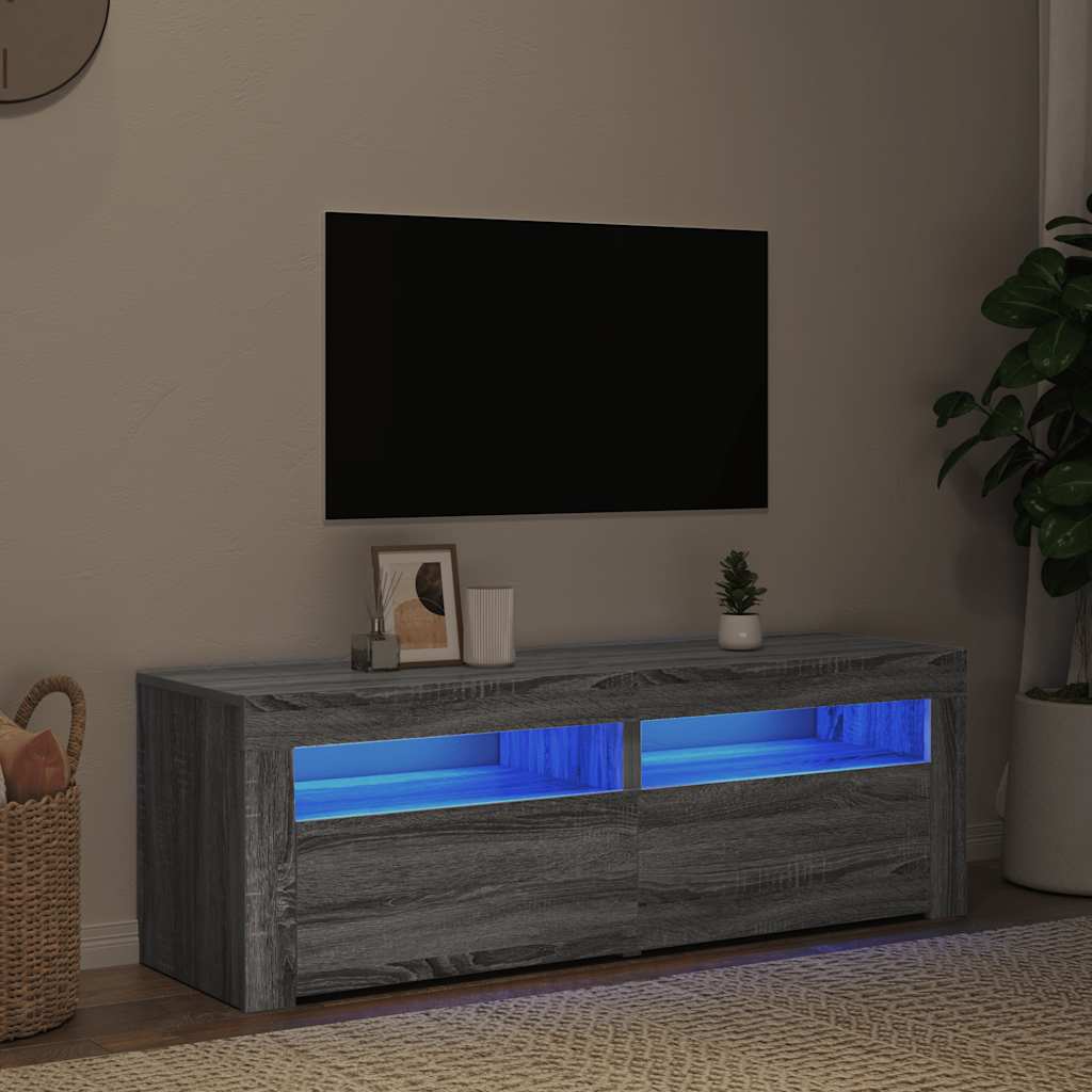 TV ormarić s LED svjetlima boja hrasta sonome 120 x 35 x 40 cm