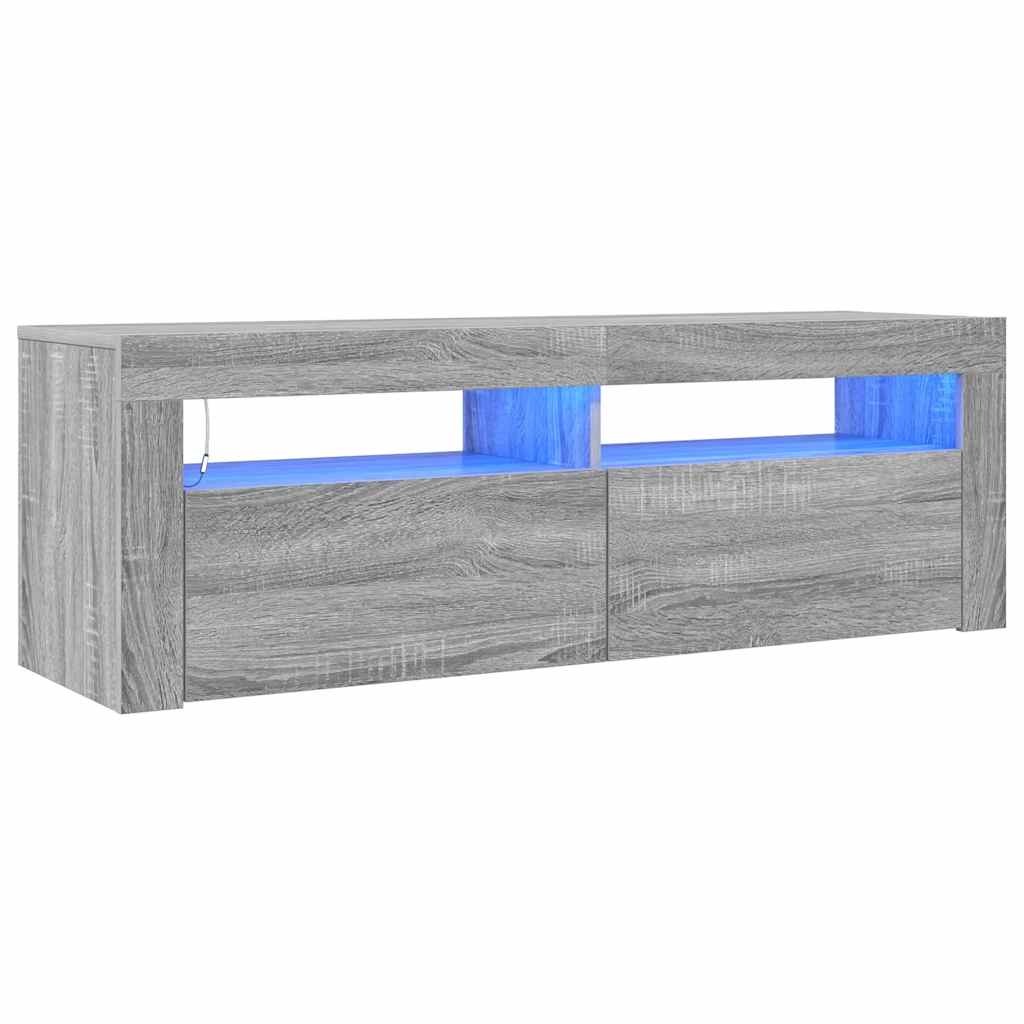 TV ormarić s LED svjetlima boja hrasta sonome 120 x 35 x 40 cm