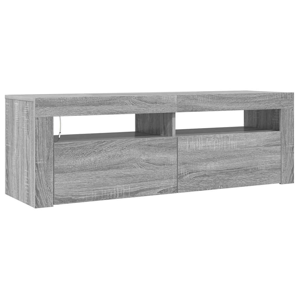 TV ormarić s LED svjetlima boja hrasta sonome 120 x 35 x 40 cm
