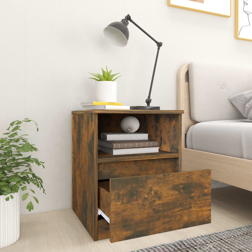 Noćni ormarići 2 kom boja dimljenog hrasta 40x40x50 cm drveni