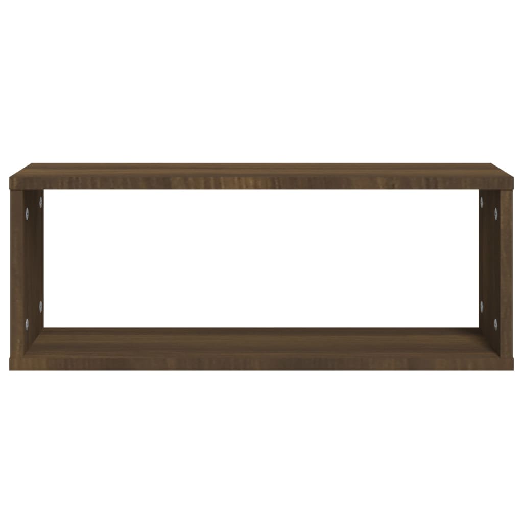 Kockaste zidne police 2 kom smeđi hrast 60 x 15 x 23 cm drvene