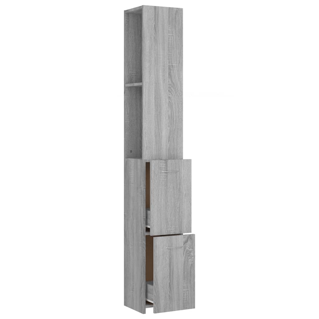 Kupaonski ormarić sivi hrast 25x26,5x170 cm konstruirano drvo