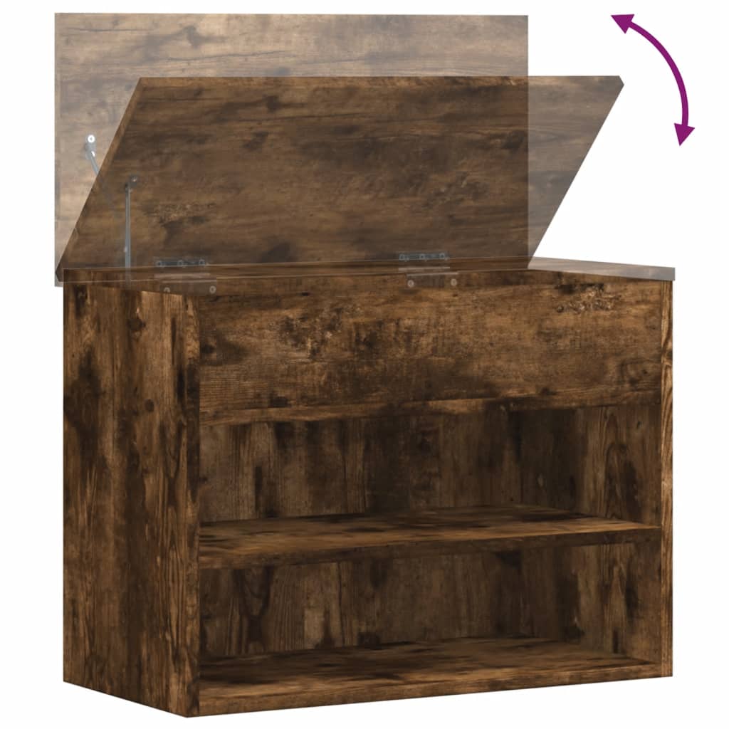 Klupa za cipele dimljeni hrast 60x30x45 cm konstruirano drvo