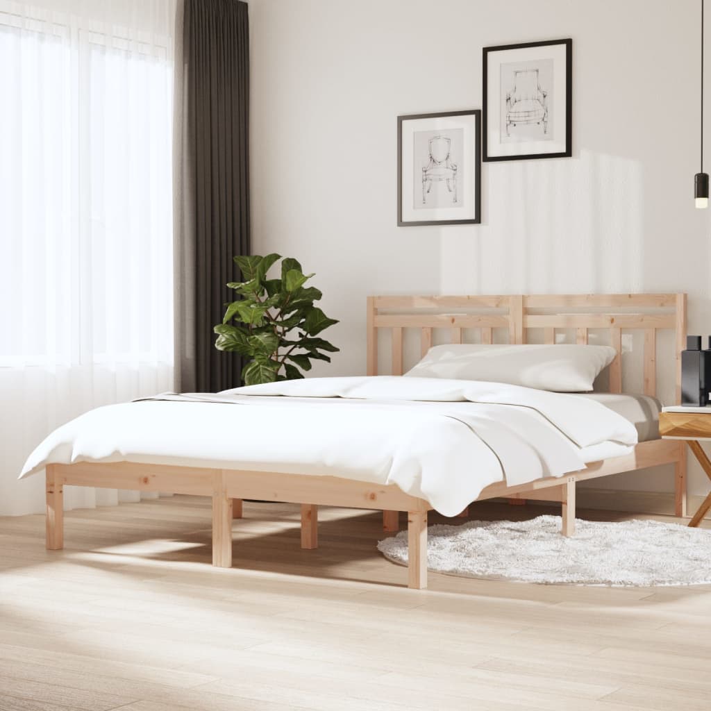 Okvir za krevet od masivnog drva 135 x 190 cm bračni