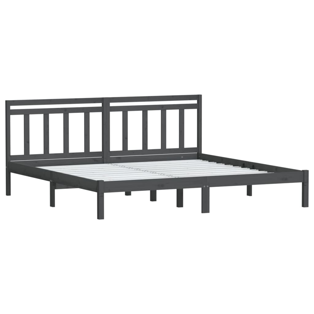 Okvir za krevet od masivne borovine sivi 200 x 200 cm