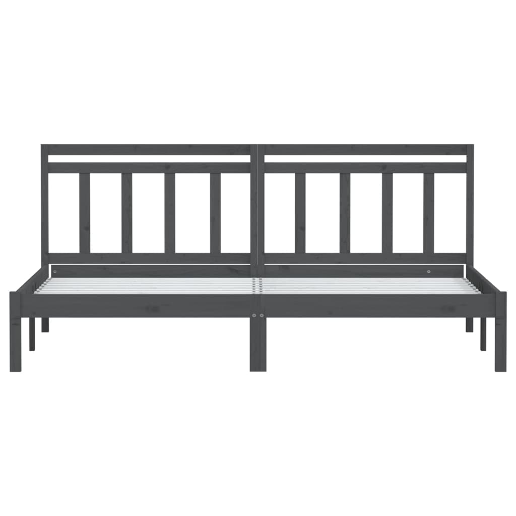 Okvir za krevet od masivne borovine sivi 200 x 200 cm