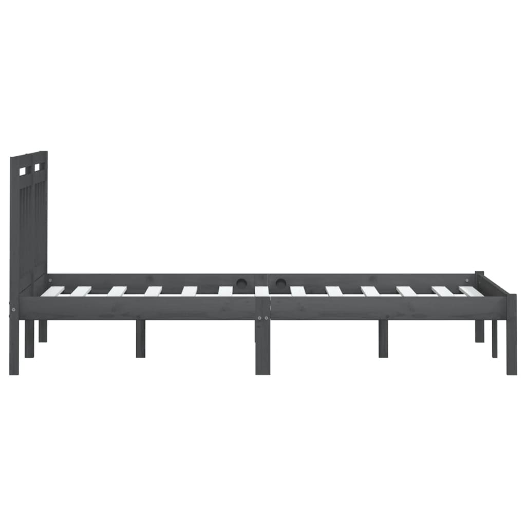 Okvir za krevet od masivne borovine sivi 200 x 200 cm