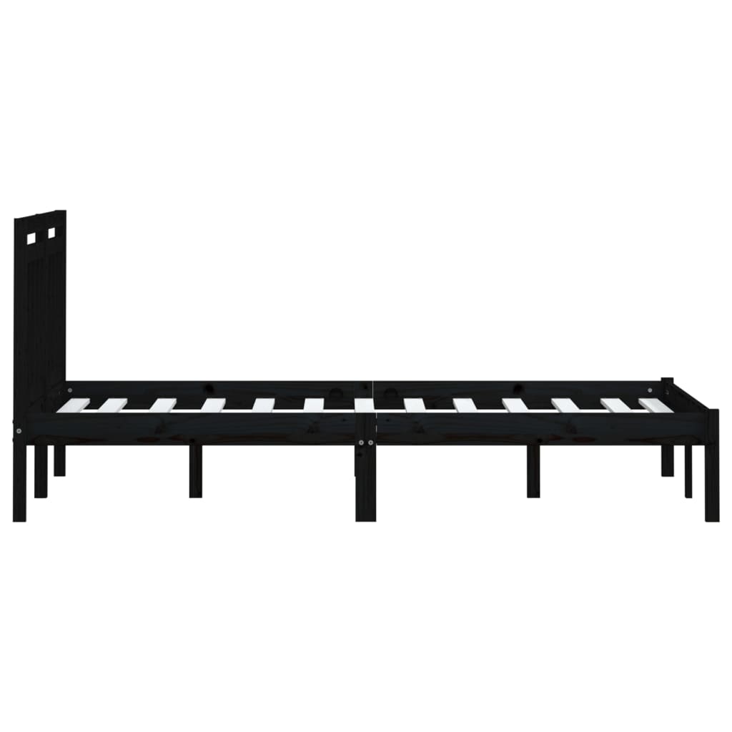 Okvir za krevet od masivne borovine crni 200 x 200 cm