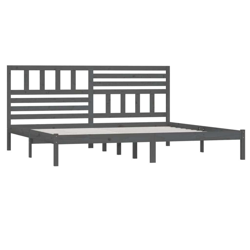 Okvir za krevet od masivne borovine sivi 200 x 200 cm