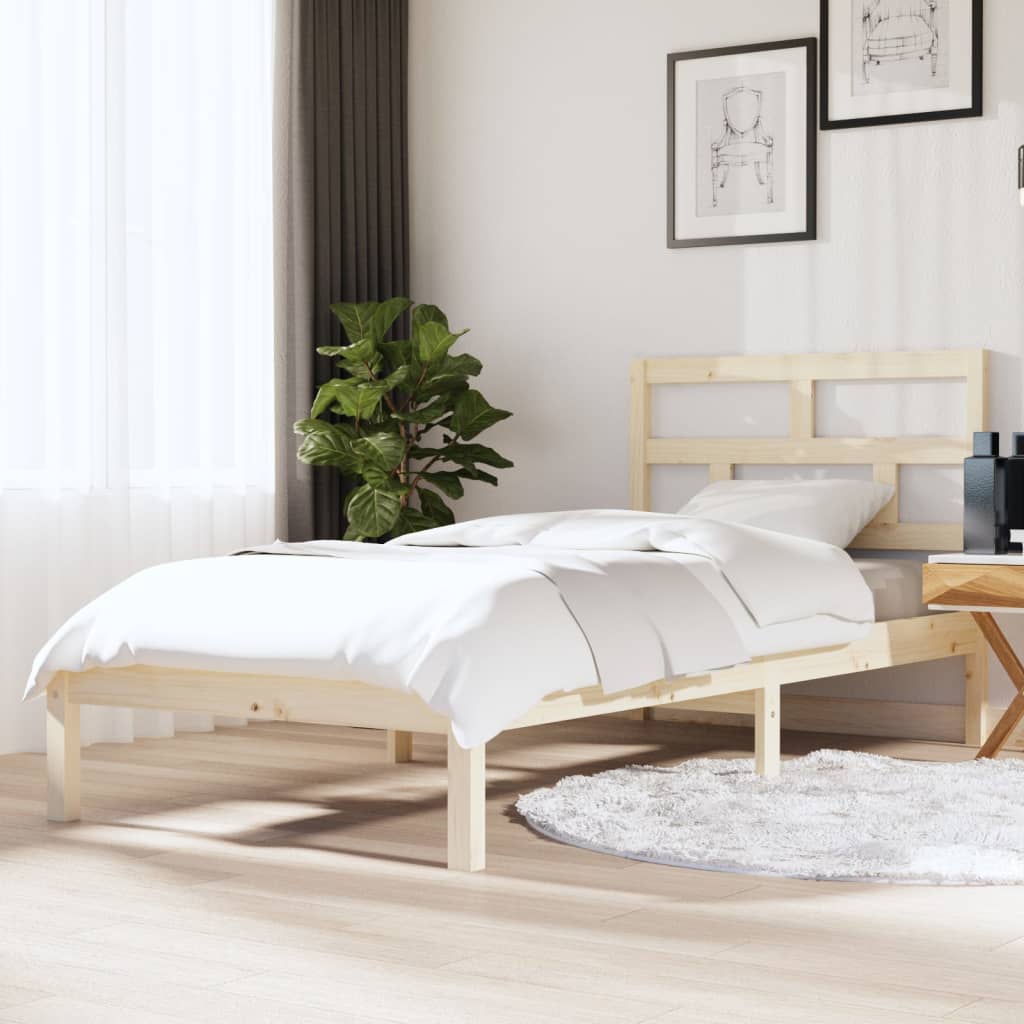 Okvir za krevet 90 x 190 cm jednokrevetni od masivnog drva