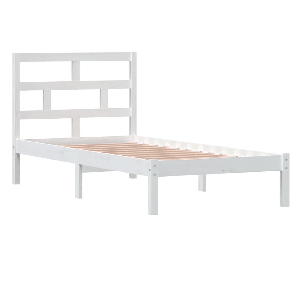 Okvir za krevet bijeli 90x190 cm jednokrevetni masivno drvo