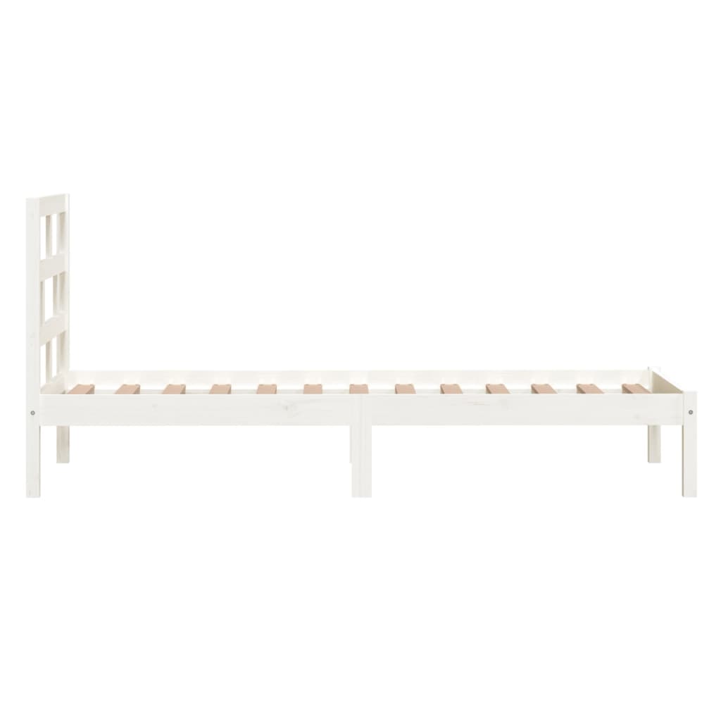Okvir za krevet bijeli 90x190 cm jednokrevetni masivno drvo