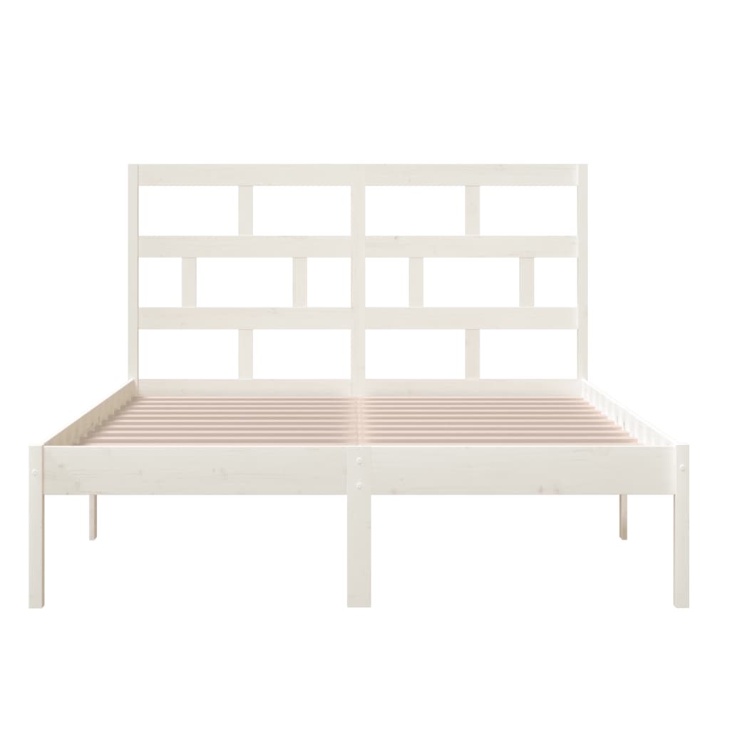 Okvir za krevet od masivne borovine bijeli 120 x 200 cm