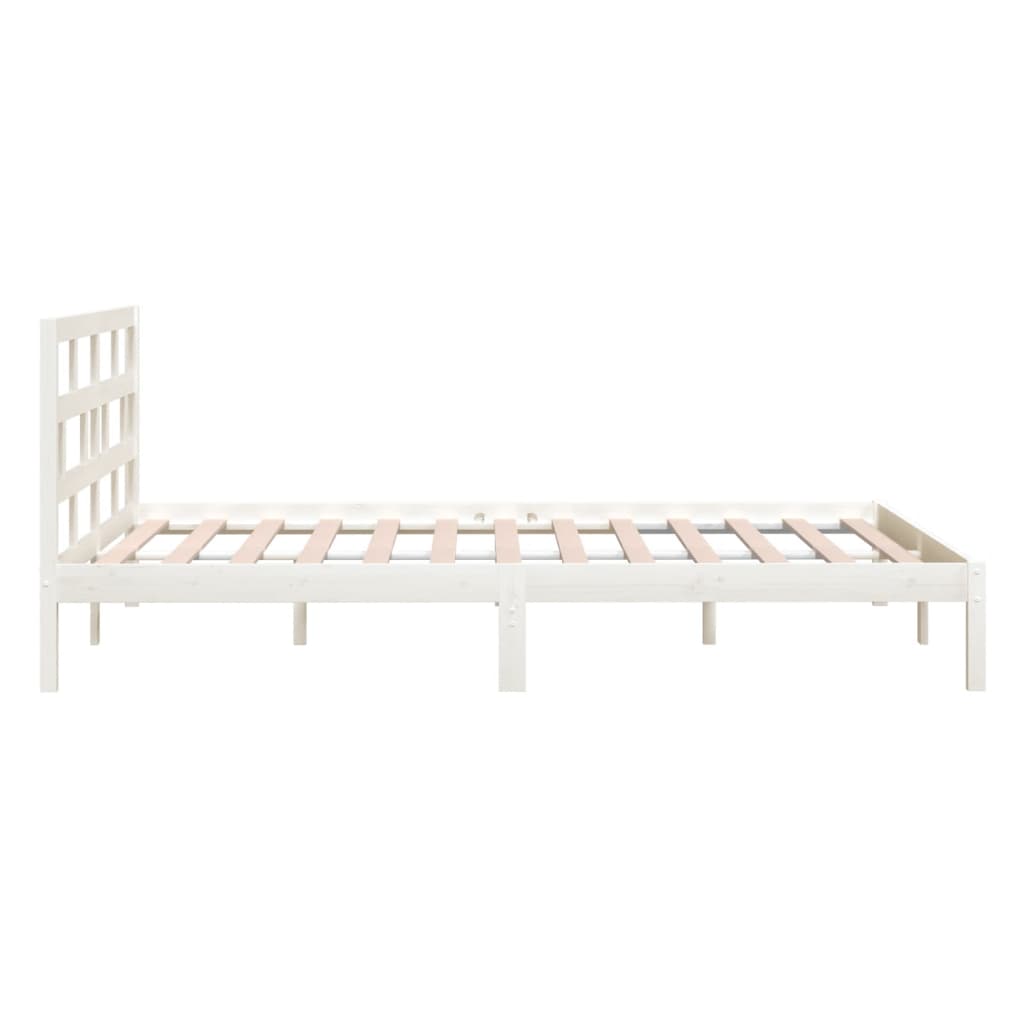 Okvir za krevet od masivne borovine bijeli 120 x 200 cm