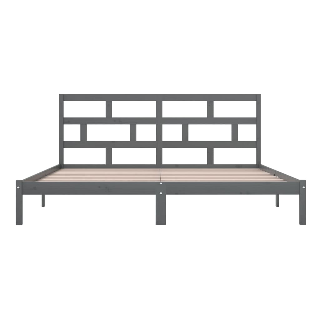Okvir za krevet od masivne borovine sivi 200 x 200 cm