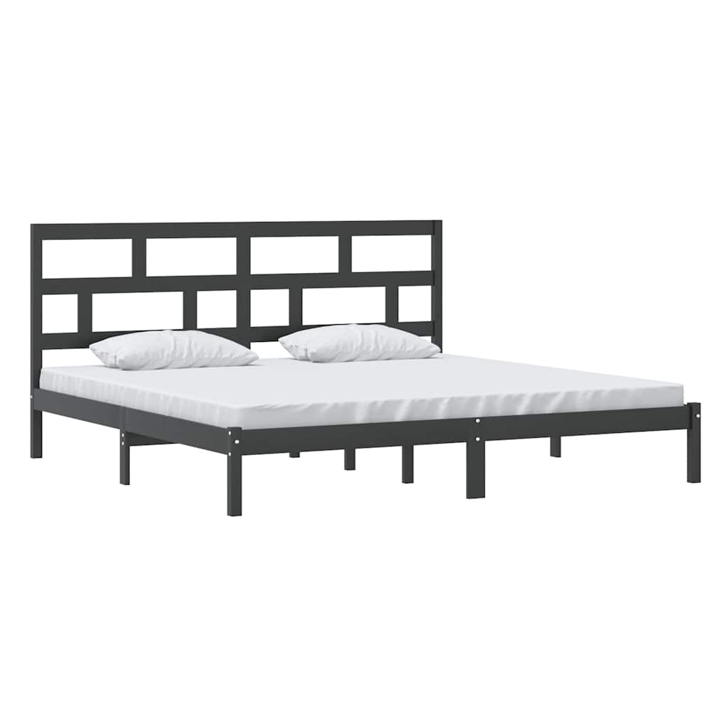 Okvir za krevet od masivne borovine crni 200 x 200 cm
