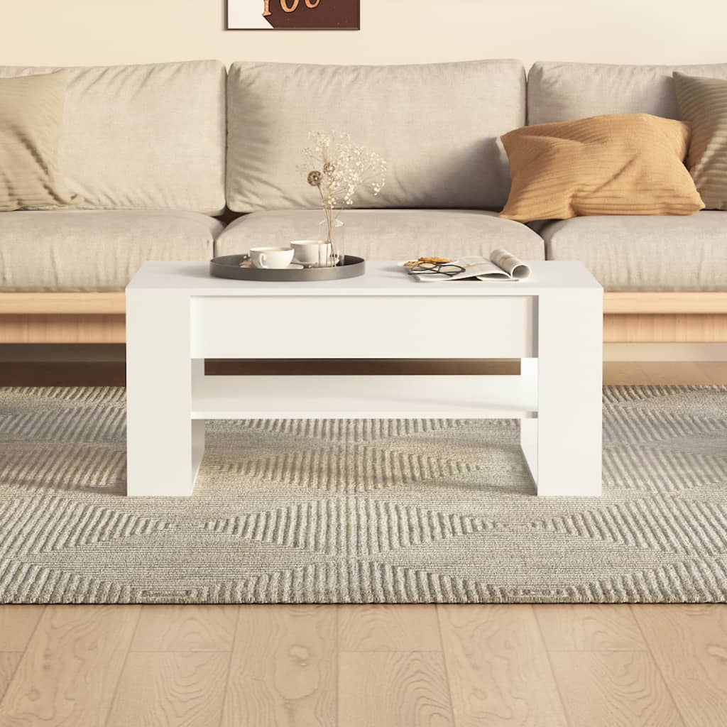 Stolić za kavu bijeli 102x55x45 cm od konstruiranog drva